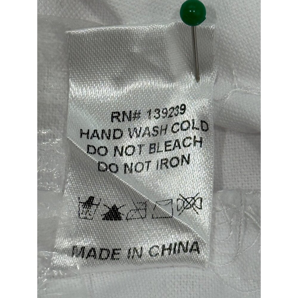 Tuckernuck Pomander Place Womens Button-Up Top 3/4 Sleeve White Shirt Size L - Picture 9 of 9